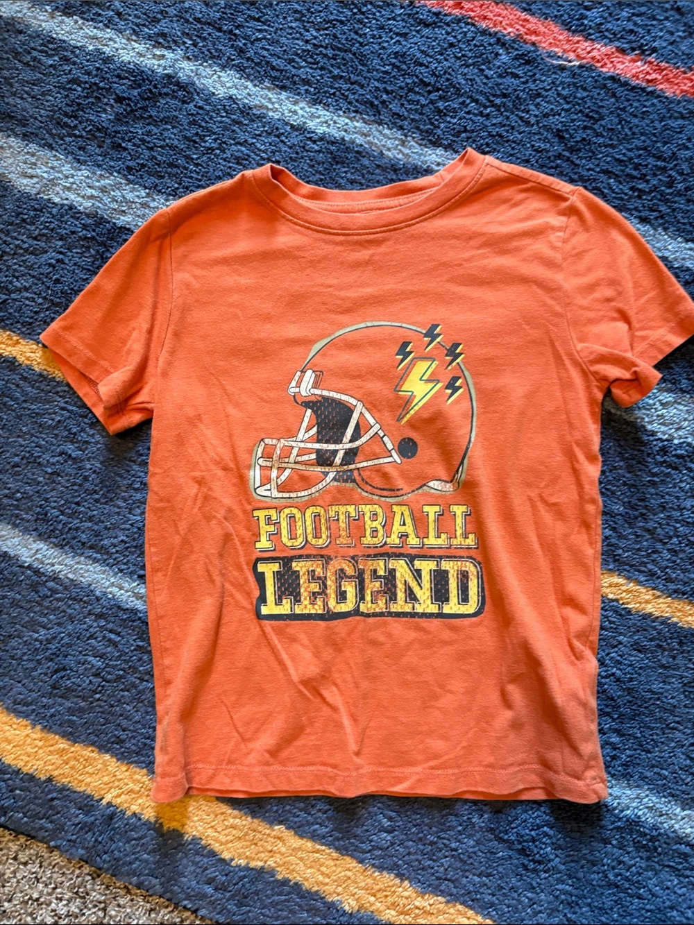 Cat & Jack Orange 'Football Legend' Short Sleeve Tee